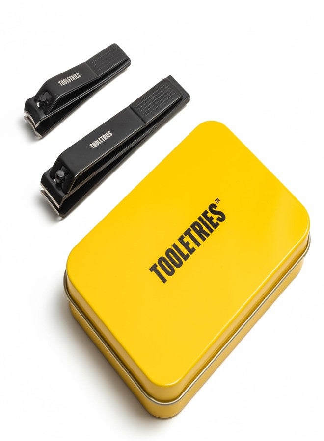 توليتريز مجموعة أدوات تقليم الأظافر - مقص أظافر من الفولاذ المقاوم للصدأ للرجال مع علبة معدنية، شفرات حادة لتقليم دقيق، تصميم مريح، متين - Image 1